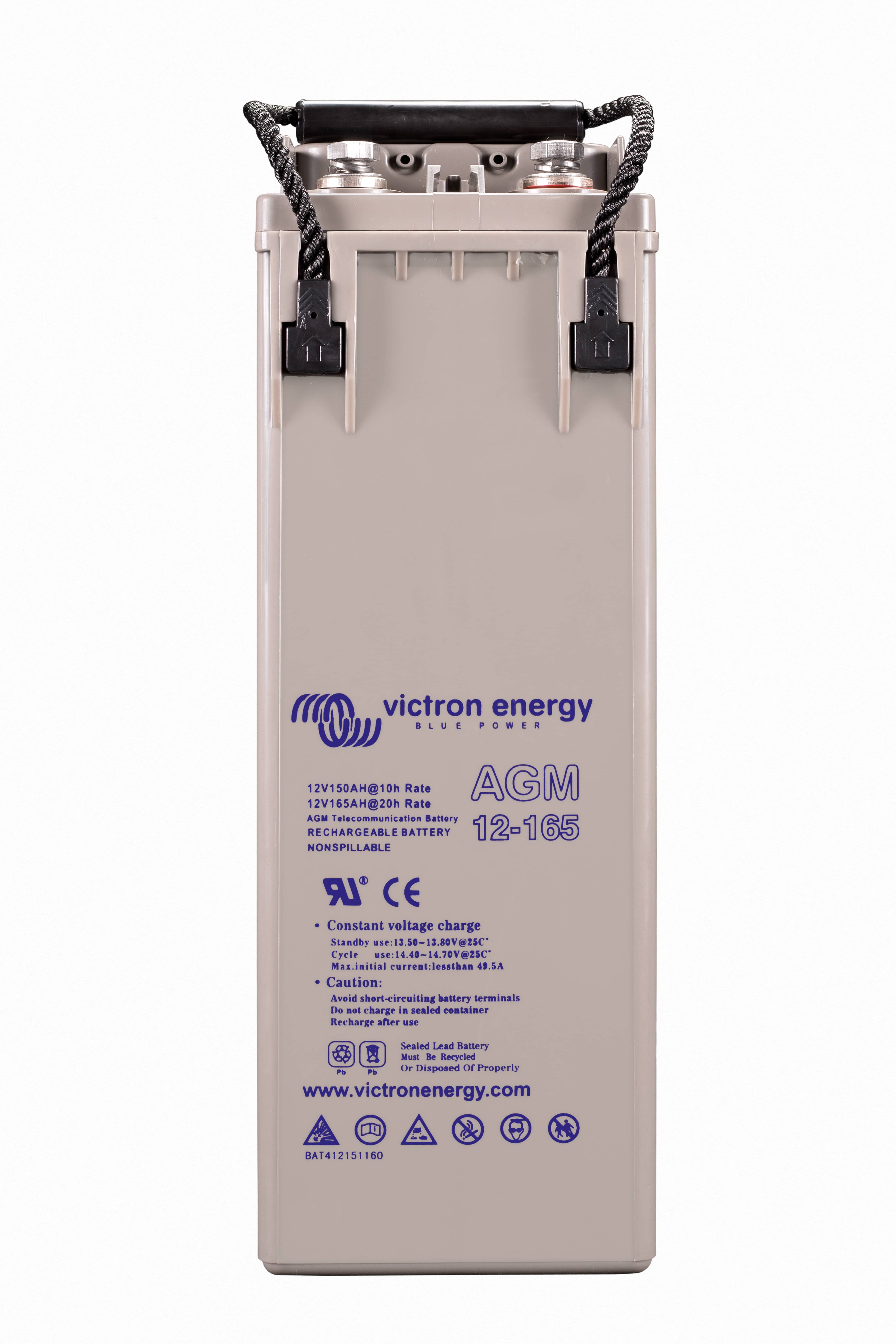 12V 165Ah AGM Deep Cycle Battery (side) thumbnail